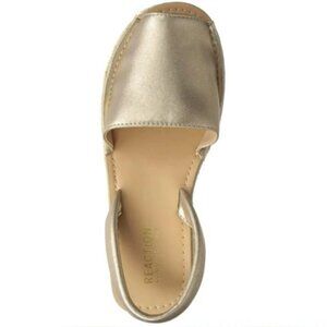 Reaction Kenneth Cole SZ 7 Gold Shine Sling Jute Wrapped Wedge Slide Sandal